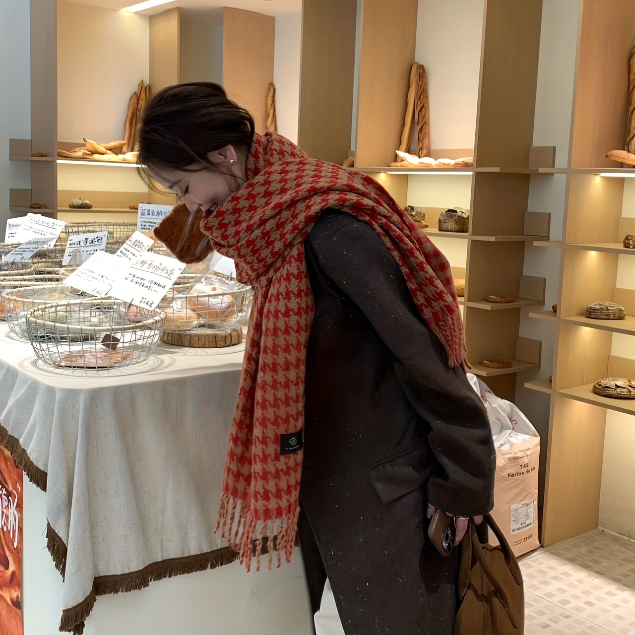 Wool Scarf Men - FANGSIGE Élégant Écharpe Chaude en Laine