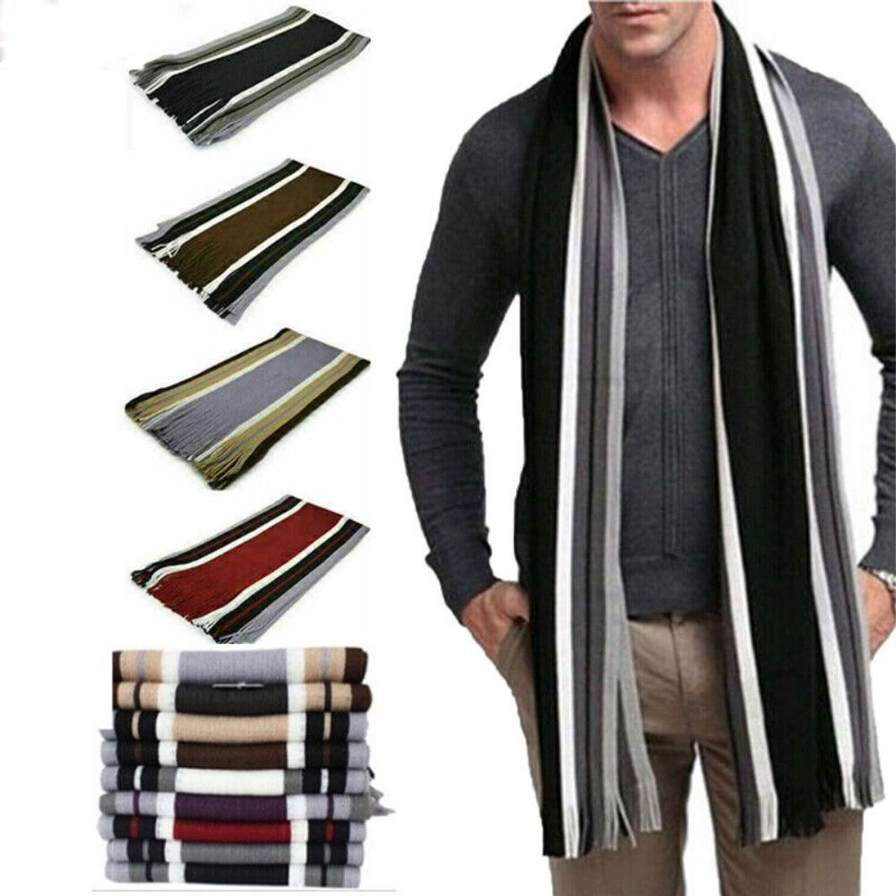 Cachemire hommes rayé écharpe  - Wool Scarf Men avis et prix
